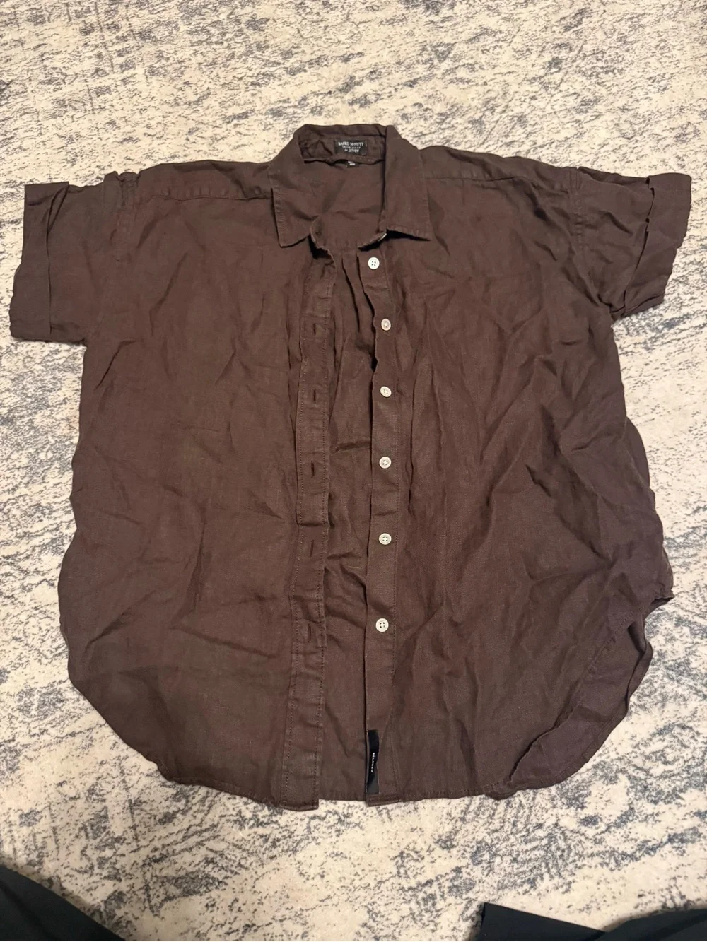 J. Crew Short-Sleeve Button-Down Shirt in Brown
